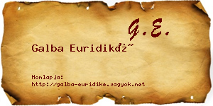 Galba Euridiké névjegykártya